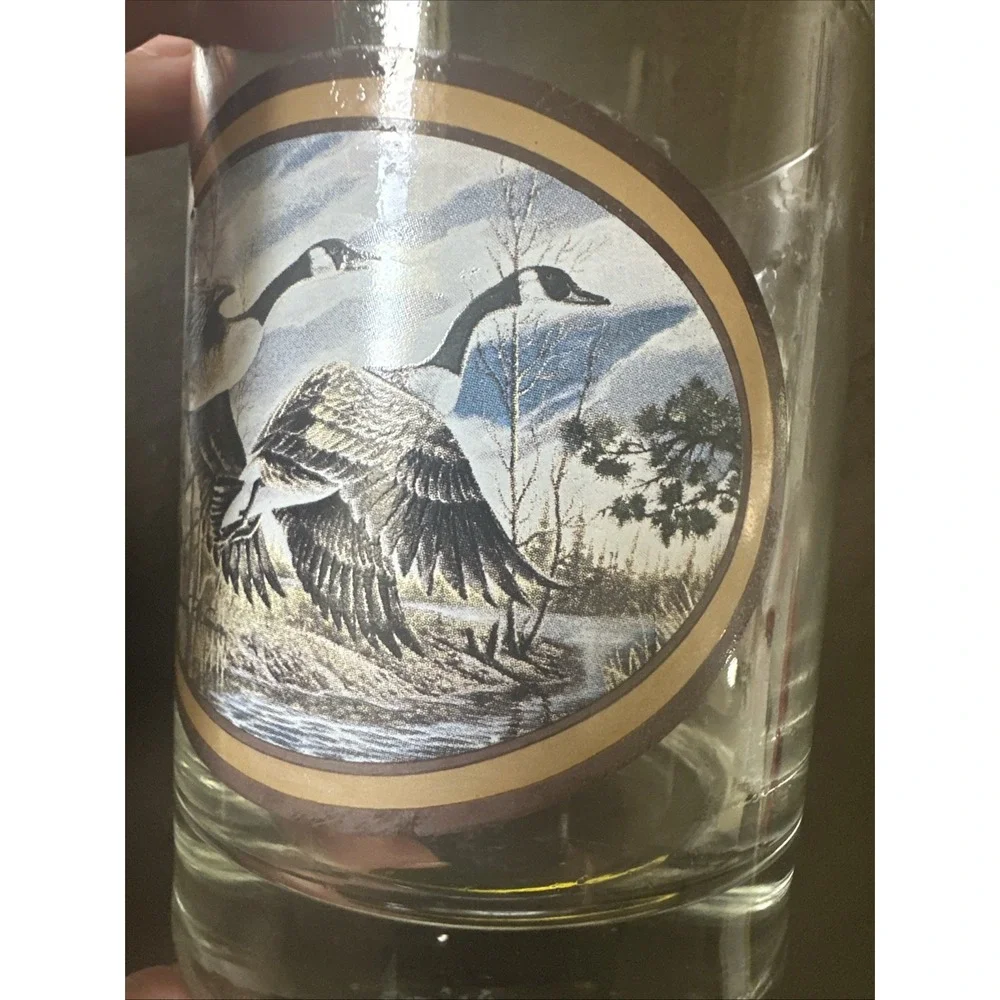 One Vintage 1960's Flying Geese Rocks Glass by Norman R. Wamer Outdoor Bar
